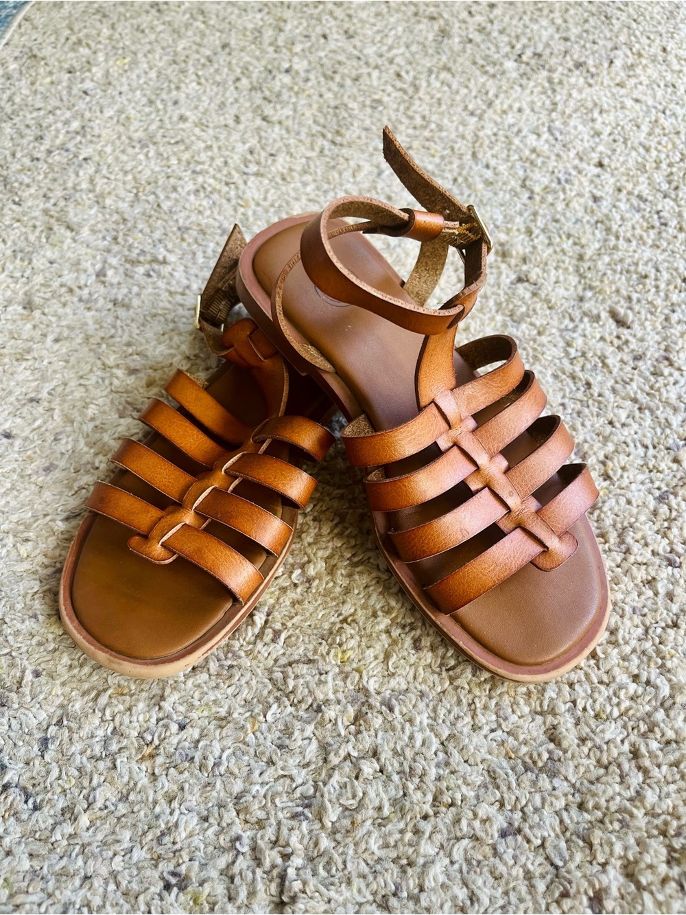 Wonder Nation Girls Tan Strappy Sandals - Size 1
